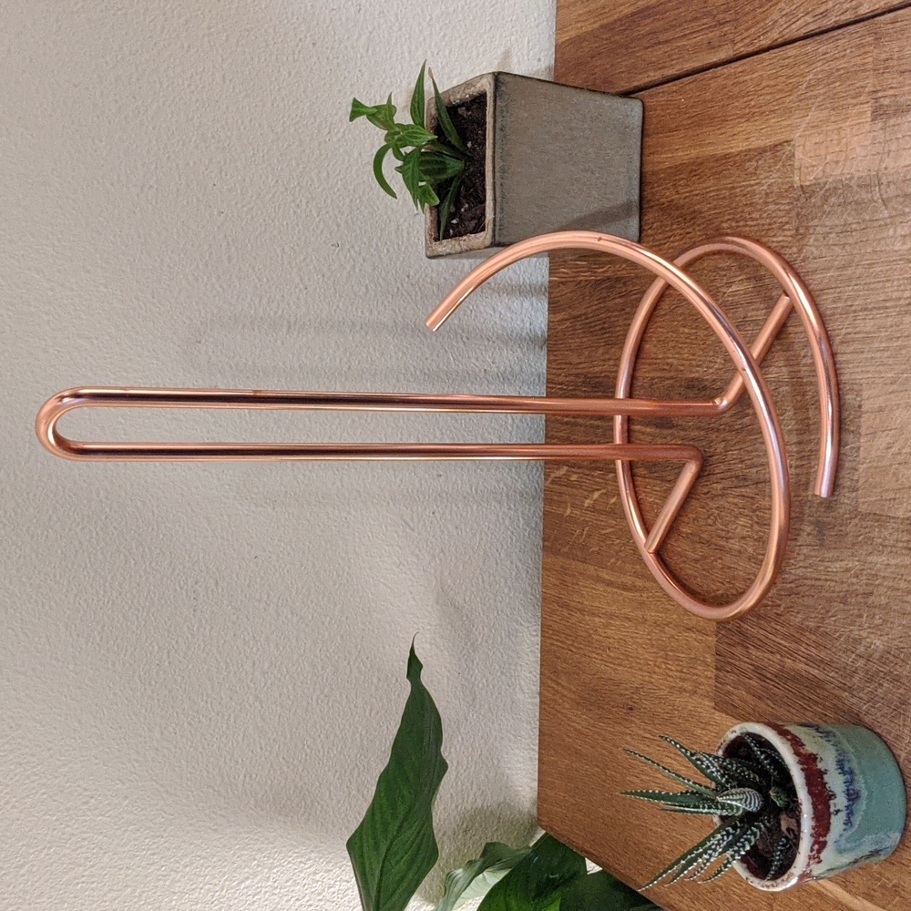 Copper Coated, Steel, Minimalist, Paper Towel Holder